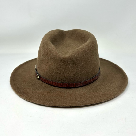 Lite Felt Wool Hat Size Medium USA Brown Tan Western Christy Coastal Cowgirl - Picture 5 of 13